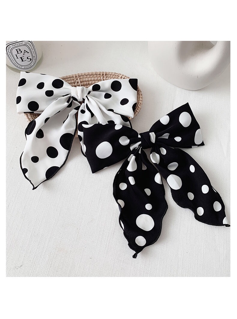 Korean irregular polka dot ponytail clips, best-selling Korean headwear, women's Korean hair bands, bow headwear, hair accessories, hair bands Item Picture