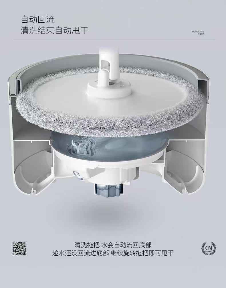 免手洗旋转拖把桶平板家用瓷砖地一拖净懒人拖把拖地神器拖布干湿两用家用拖把详情图4