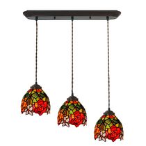 European chandelier, balcony, bar, restaurant, three chandelier, rose wedding glass chandelier