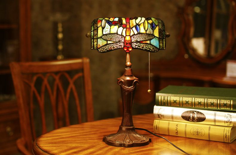 10 inch desk lamp, office decoration, study lamp, colored glass lamp