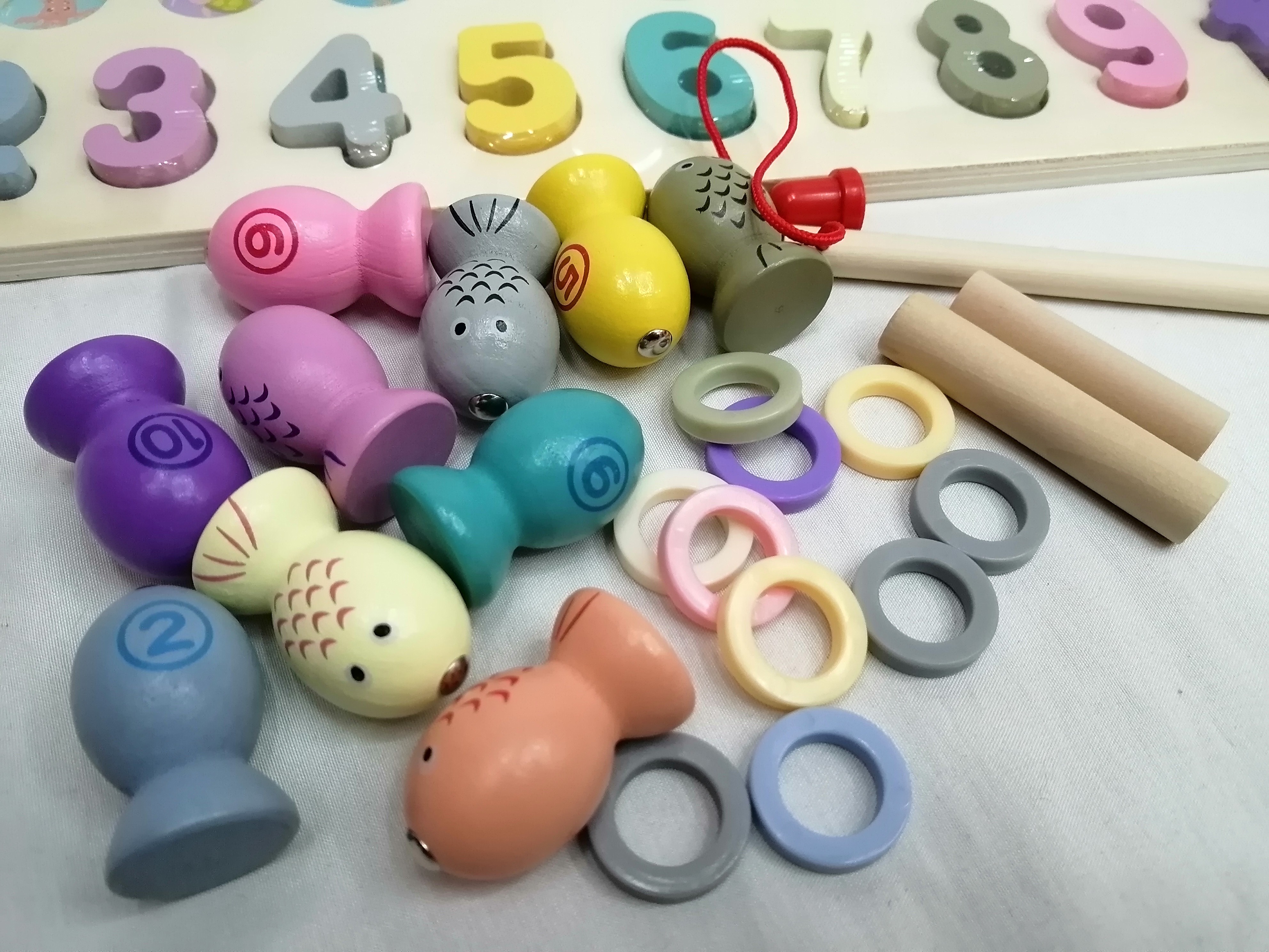 Baby educational toys, digital building blocks, jigsaw puzzles, shapes, fishing matching, cognitive boards, early childhood education for children pic 2