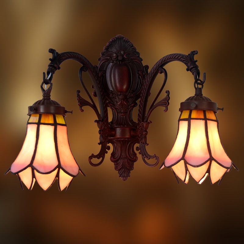 Creative retro art color glass corridor corridor hotel double wall lamp