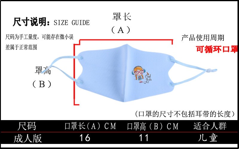 立体冰丝凉儿童宝宝口罩可调节折叠薄款水洗四季防晒尘潮透气学生详情图12