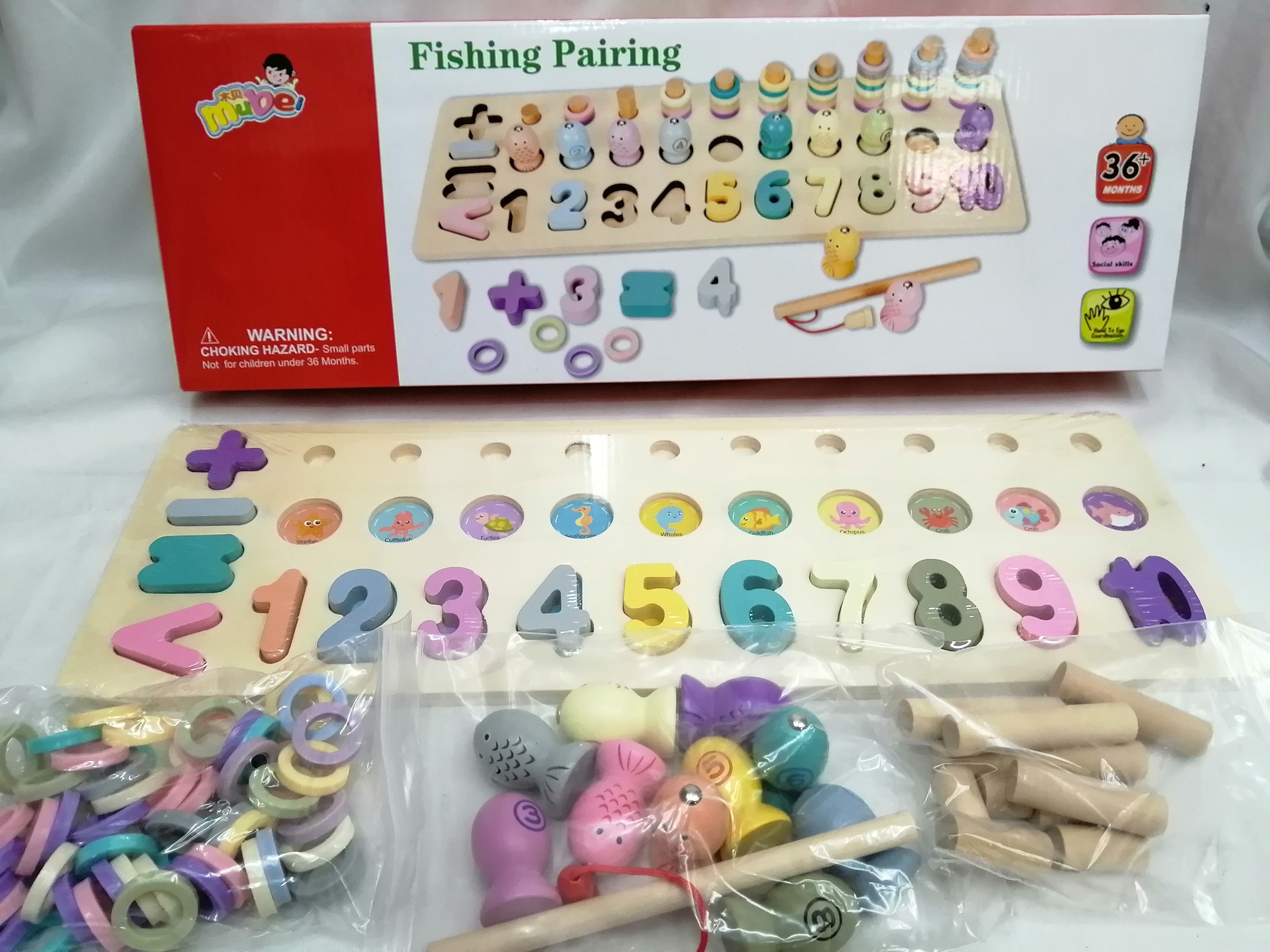 Baby educational toys, digital building blocks, jigsaw puzzles, shapes, fishing matching, cognitive boards, early childhood education for children pic 3