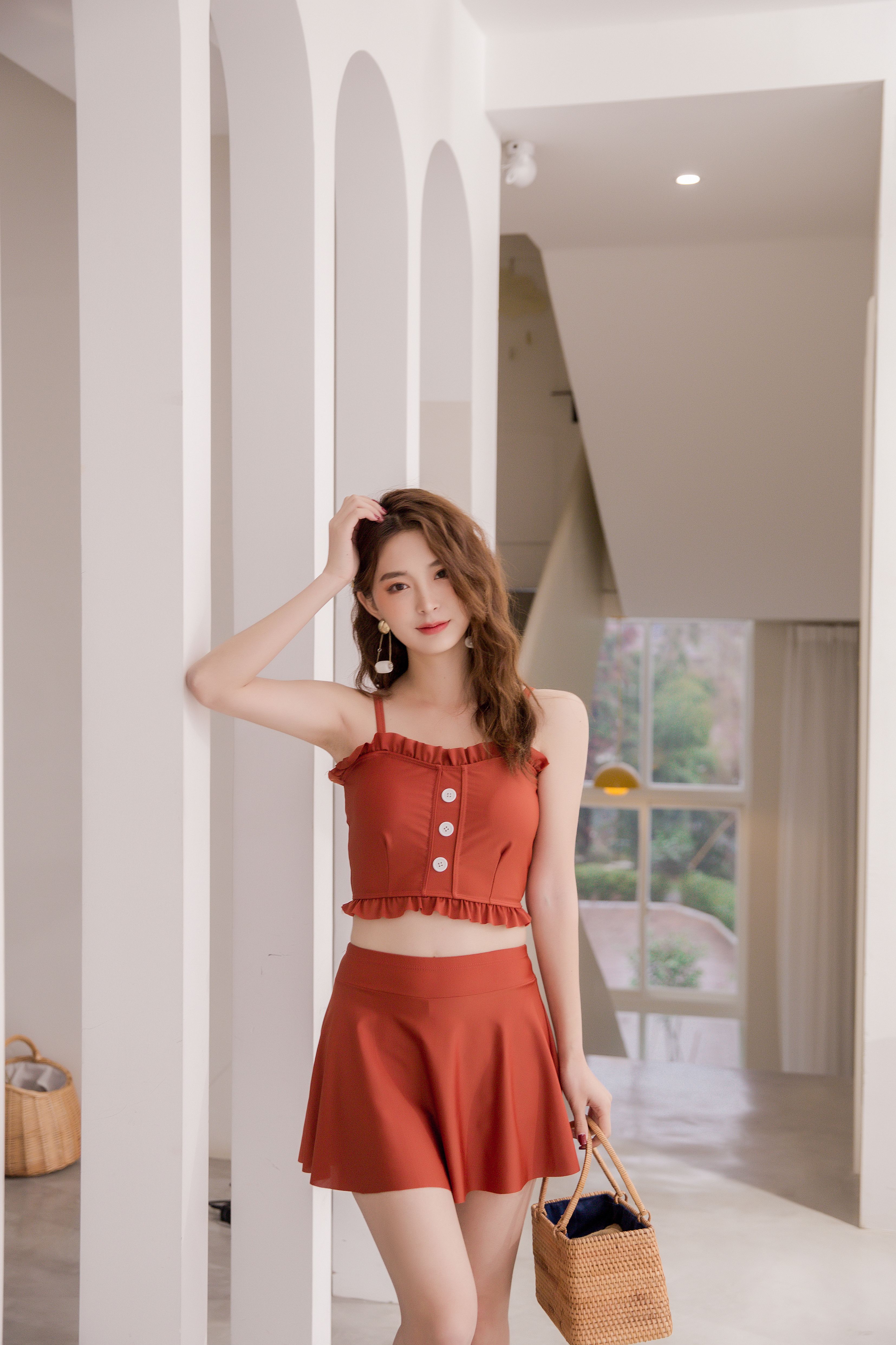 The New Milk Silk Swimsuit Wholesale One-Piece Skirt Is Conservative And Thin