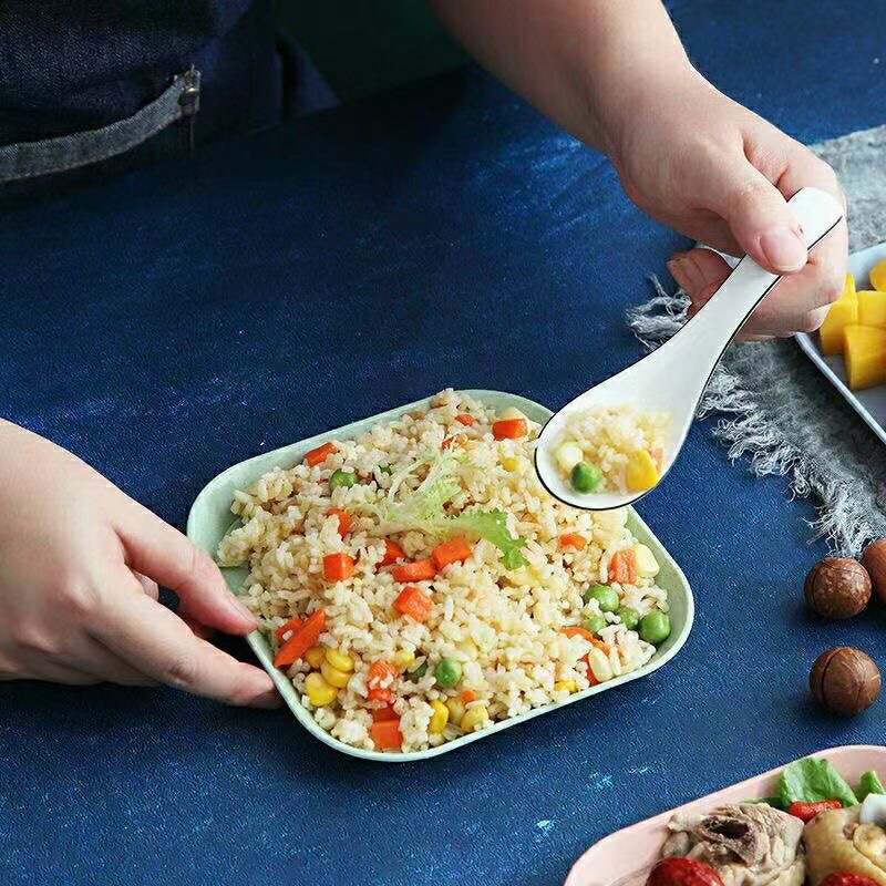 小麦秸秆餐具，家用塑料小盘产品图