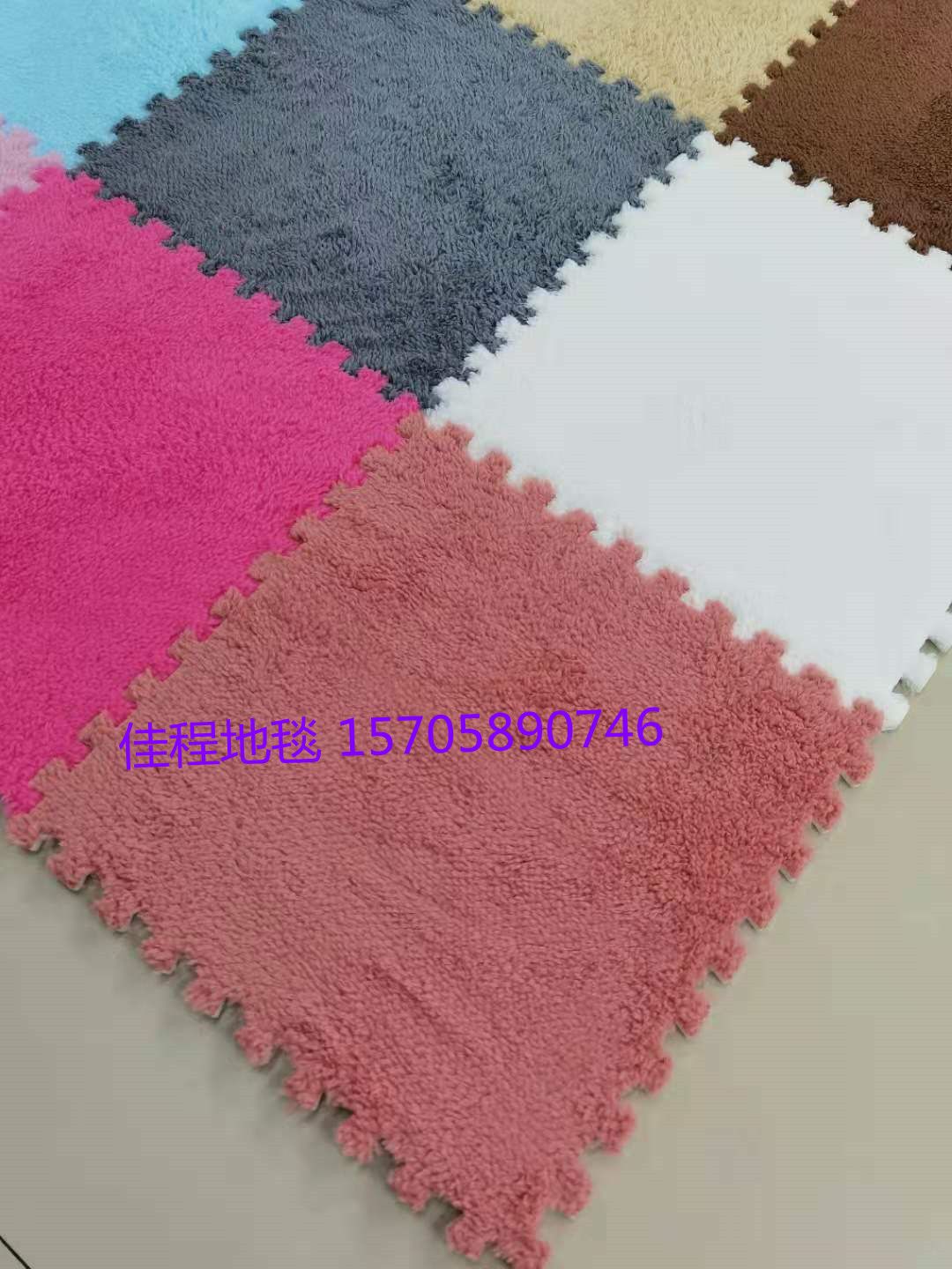 Thin single-color warm floor mat, plush EVA puzzle floor mat, solid-color plush EVA floor mat, EVA children's puzzle mat Item Picture