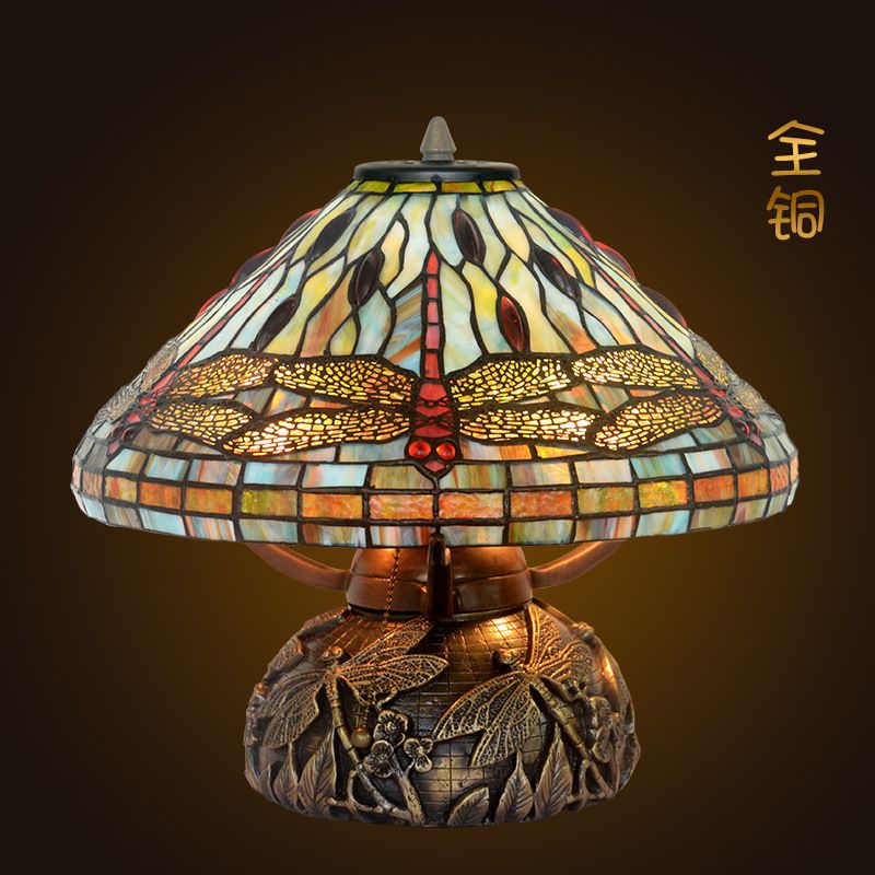 All-copper desk lamp Storefront decorative lamps Dragonfly creative bedroom bedside lamp