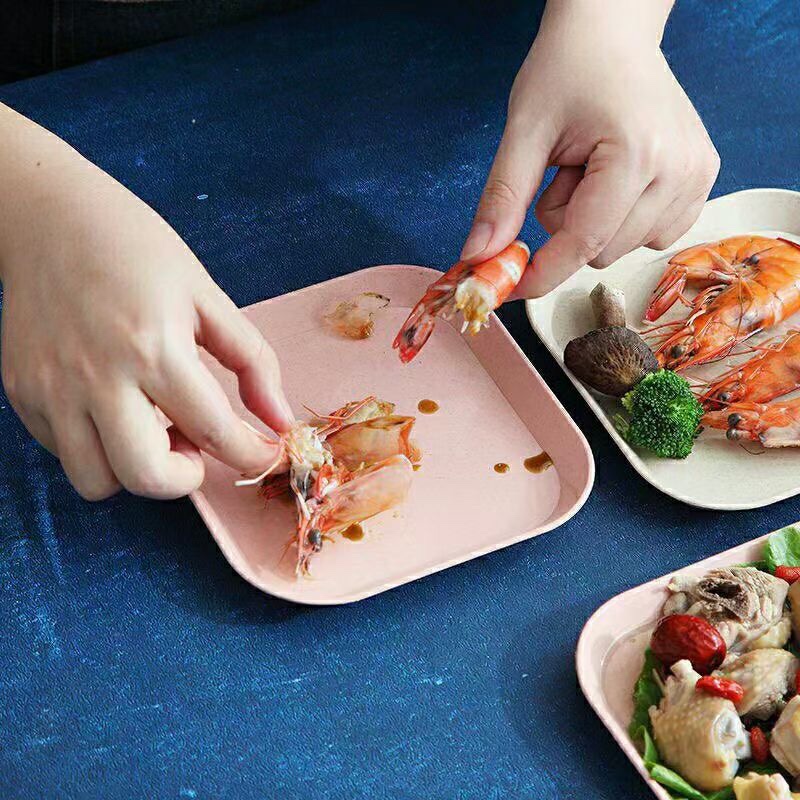 小麦秸秆餐具，家用塑料小盘细节图