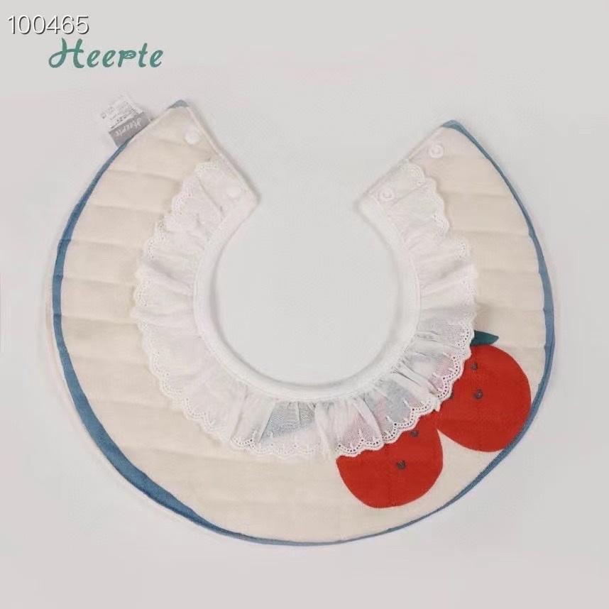 【 Autumn And Winter New Wonderful Presentation 】 Waterproof Warm Fruit Pie Round Bib With Lace 🍒 🍊 🍒 🍋
The Original Pattern Of The Designer
Fruit Pie On Bib Base Specification drawing