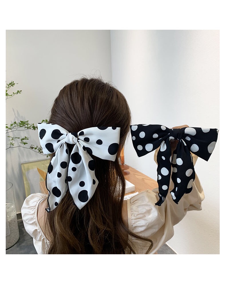 Korean irregular polka dot ponytail clips, best-selling Korean headwear, women's Korean hair bands, bow headwear, hair accessories, hair bands details Picture