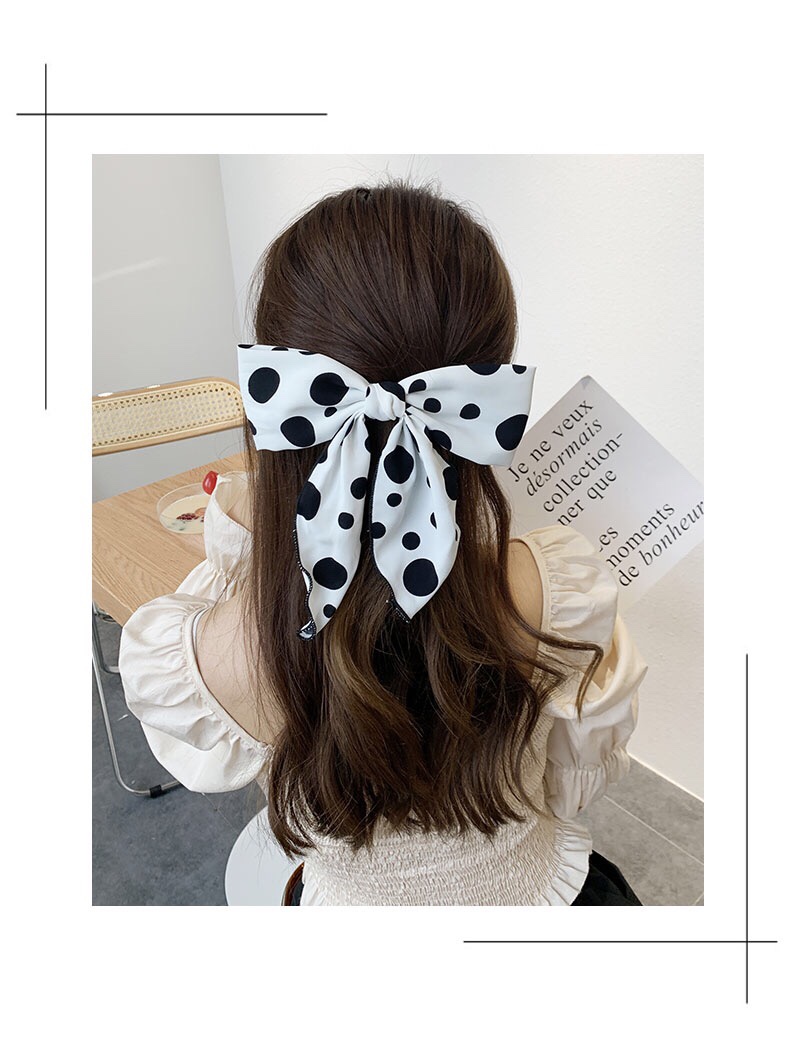 Korean irregular polka dot ponytail clips, best-selling Korean headwear, women's Korean hair bands, bow headwear, hair accessories, hair bands Specification image