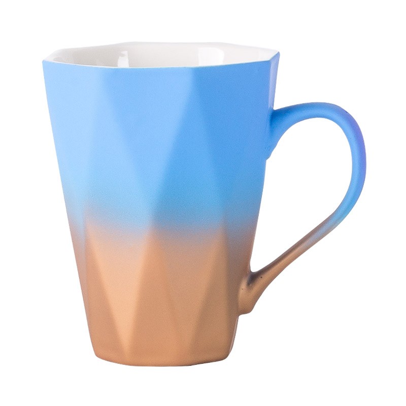 Daily-use ceramic mugs, embossed cups, colored glazed cups, coffee cups detail image 5