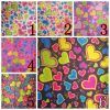 Colored tin printing, heart-shaped printing, foam printing fabric, foam coating details Picture