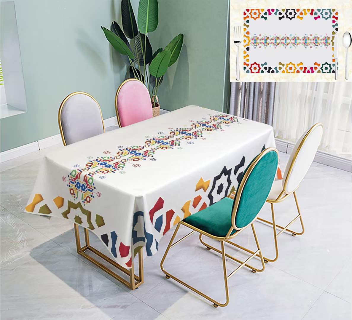 Factory direct sales of new tablecloths, high-end household tablecloths, best-selling tablecloths, Ramadan tablecloths detail image 5