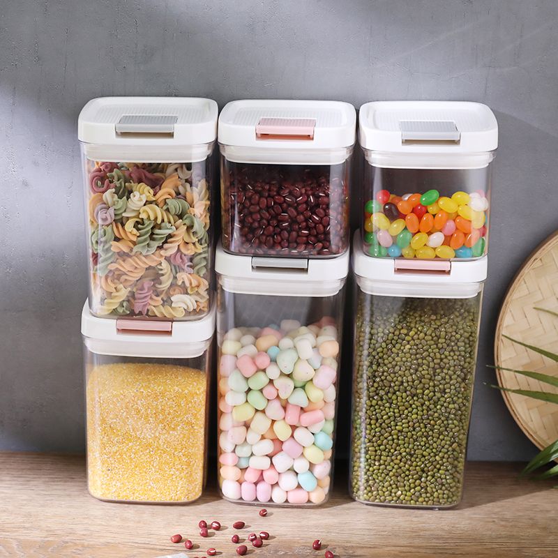 Square Sealed Jar, Large Clamshell