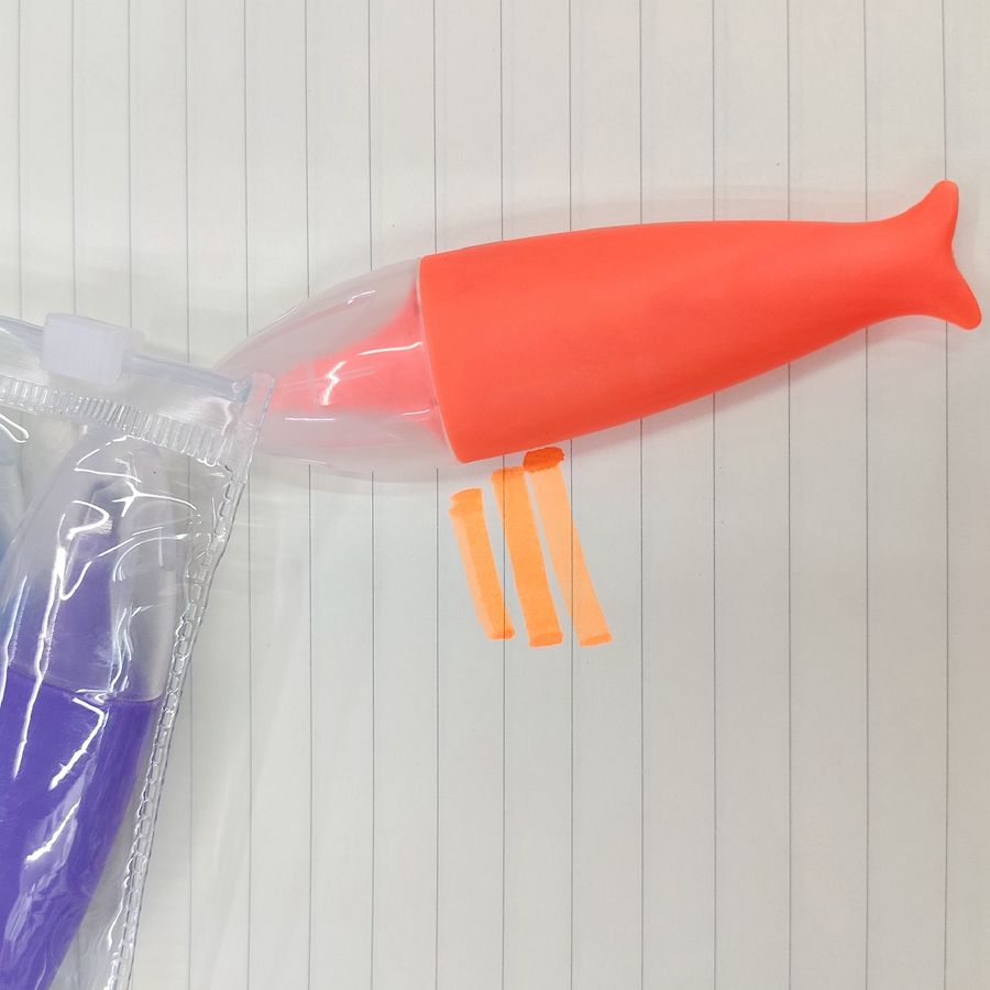Fluorescent pen Fish shaped knife tip fluorescent pen bag filled with fish pen manufacturers direct mini promotional advertising fluorescent thumbnail