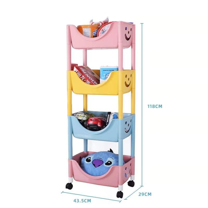 彩色拼色收纳蓝 多功能四层置物架 厨房收纳架 时尚组合收纳架产品图