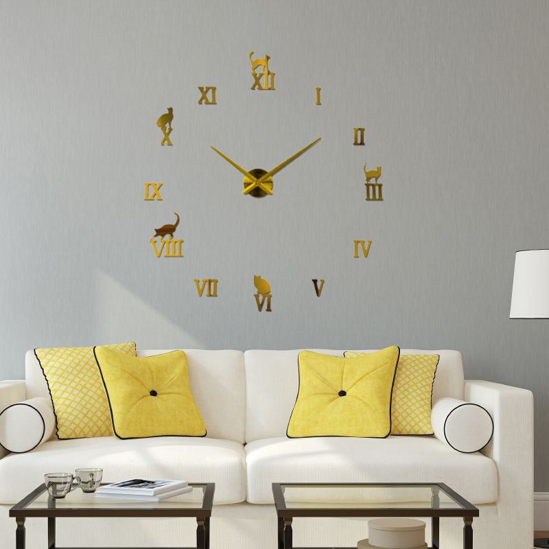 亚马逊爆款装饰创意挂钟 热卖diy亚克力挂钟 欧式客厅墙贴钟表