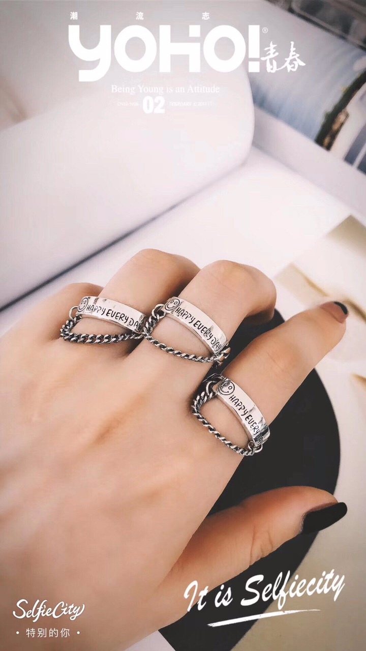 Sterling silver smiley ring 01 thumbnail