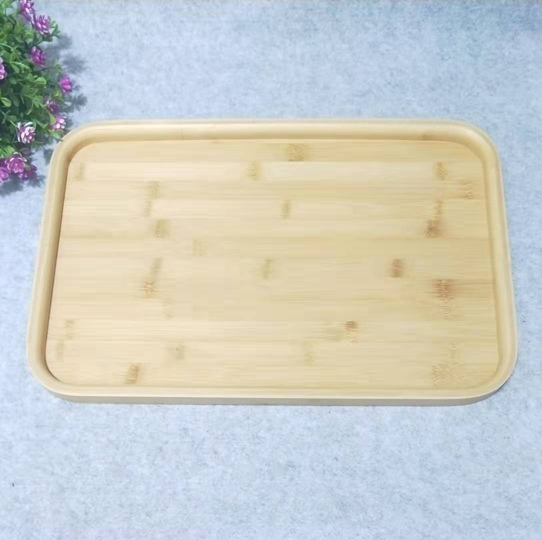 Jiehao Bamboo and Wood Factory offers direct sales of all-bamboo square shallow trays with a fashionable and simple style. Customized fruit platters are available
