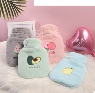 Rabbit Hair Embroidered Fruit Hot Water Bag