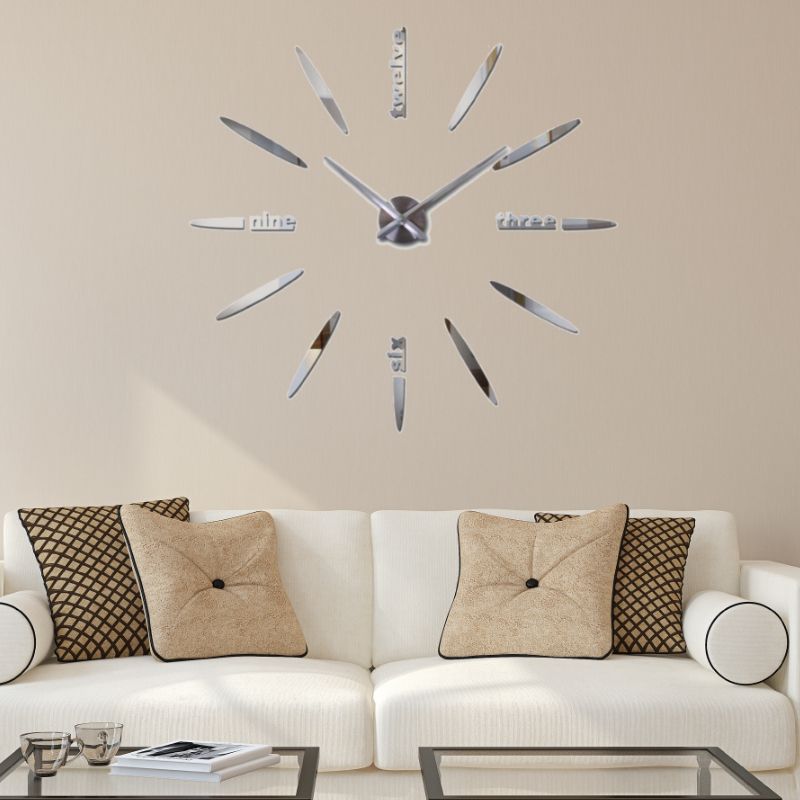 亚马逊热卖爆款客厅创意挂钟亚克力diy clock鐘欧式墙贴装饰时钟细节图