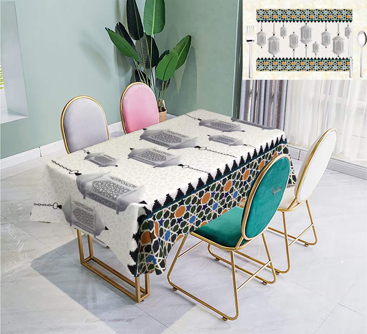 Factory direct sales of new cotton Ramadan tablecloths, high-end household tablecloths, best-selling tablecloths