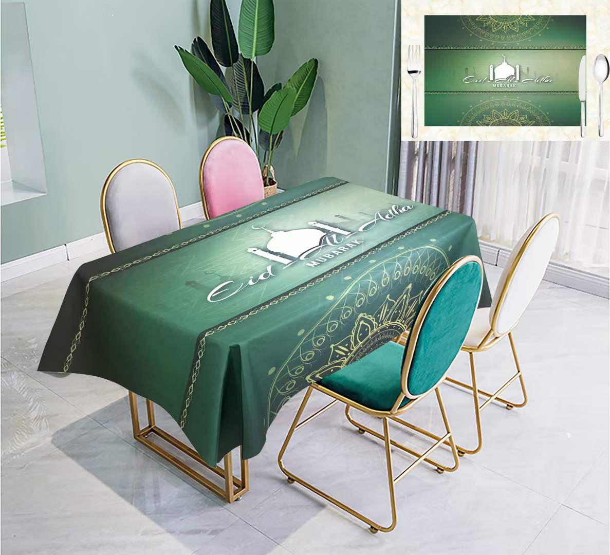 Ramadan cotton tablecloths factory direct sales, new style tablecloths, high-end household tablecloths, best-selling tablecloths detail image 6