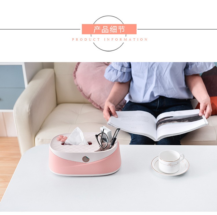 The simple and elegant rectangular household tissue box has a beautiful shape. It is a simple household living room tissue box available in two colors detail image 9