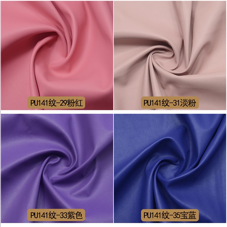 141-textured all-PU soft leather clothing fabric artificial leather in multiple colors in stock detail image 3