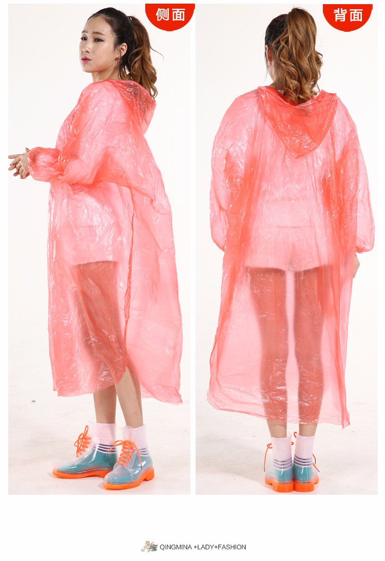 笠王义乌厂家直销加大加厚PE成人一次性雨衣低压套头款2188新包装详情图9