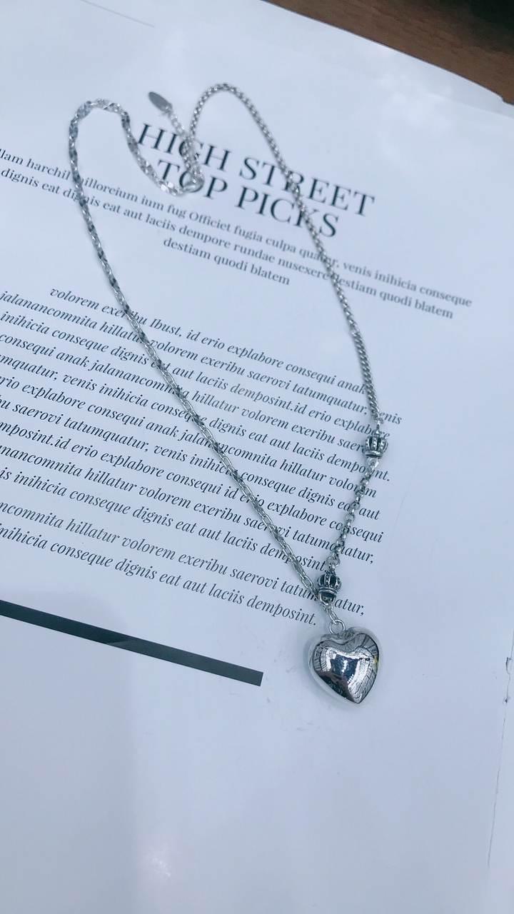 Sterling silver Heart necklace 001 thumbnail