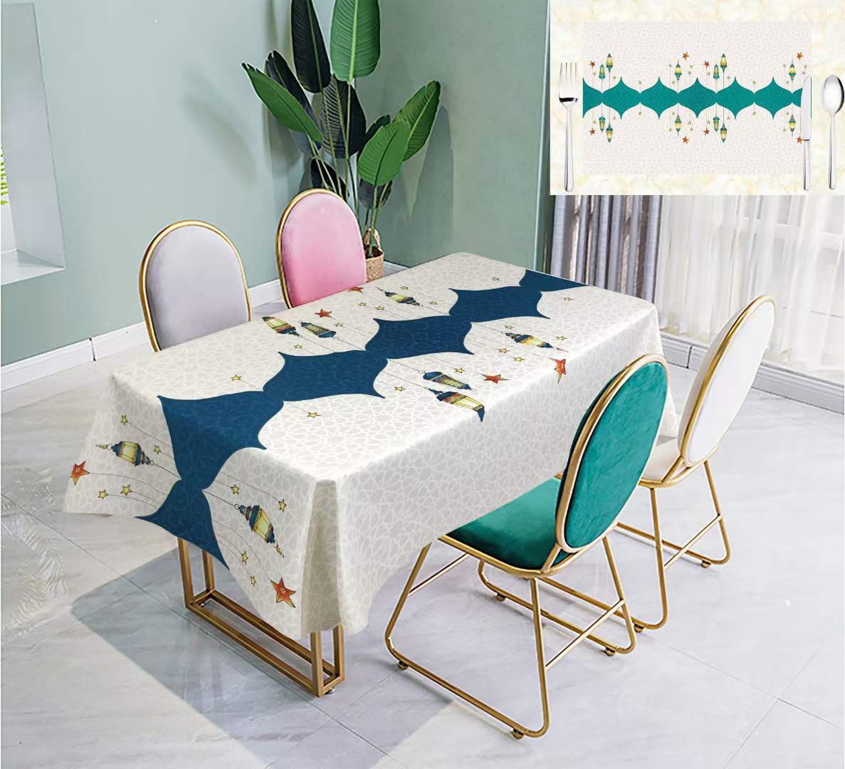Factory direct sales of new tablecloths, high-end household tablecloths, best-selling tablecloths, Ramadan tablecloths detail image 9