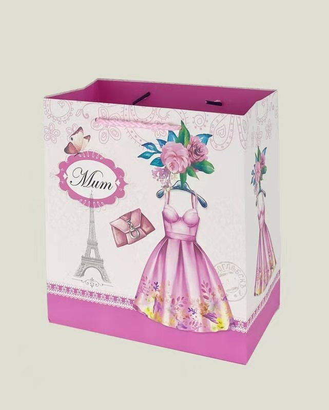 Hot-selling fashionable women's gift bags, handbags, best-selling women's horizontal bags, gift bags, ordinary printed white card paper Application Scenario