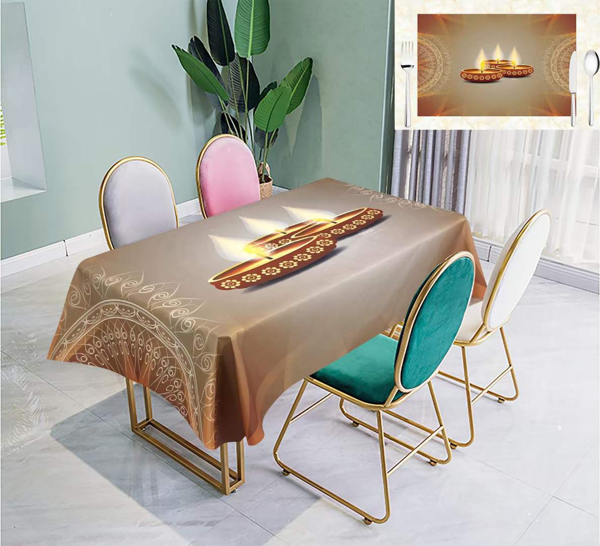 Factory direct sales of new tablecloths, high-end household tablecloths, best-selling tablecloths, Ramadan tablecloths detail image 20