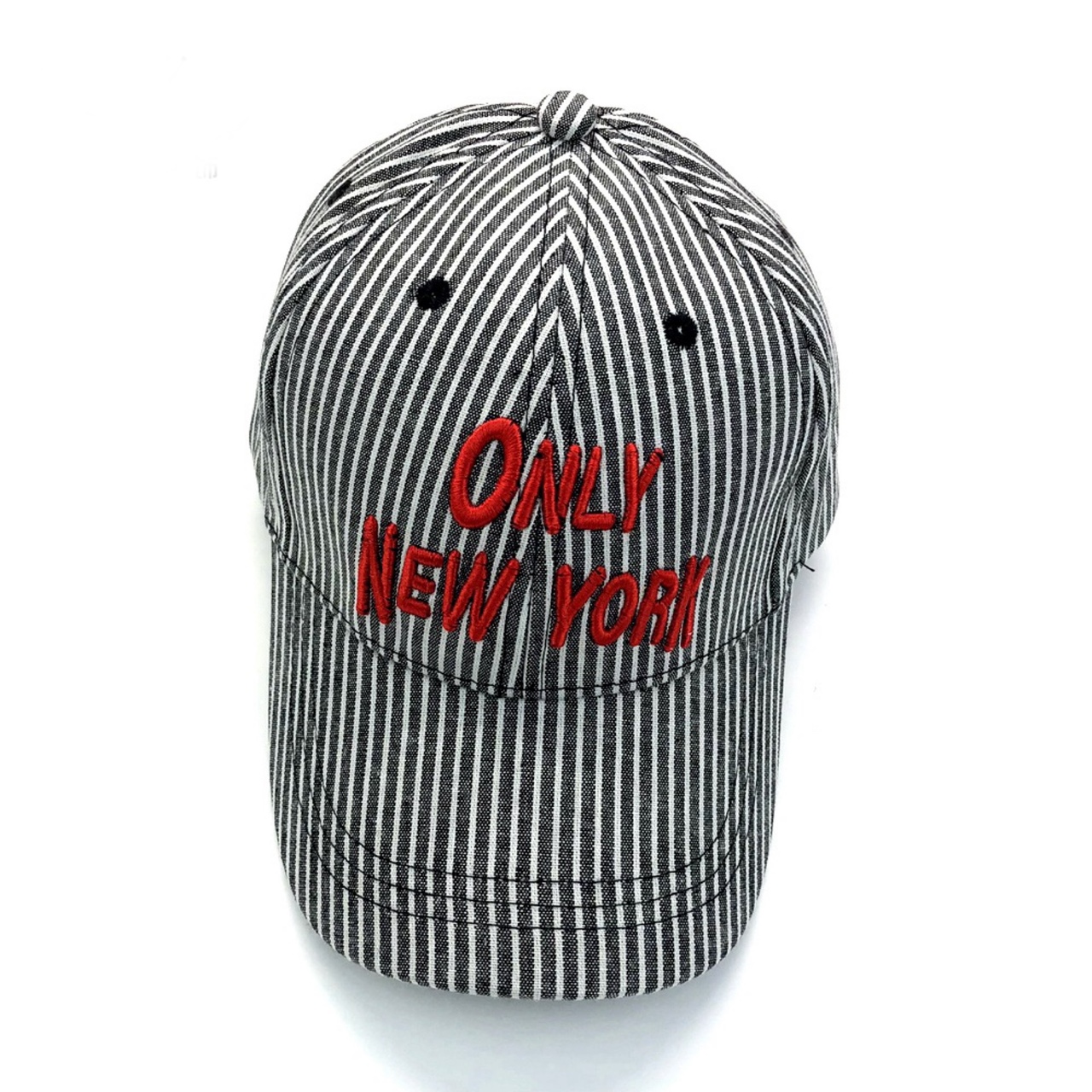 The baseball cap is striped with black thumbnail
