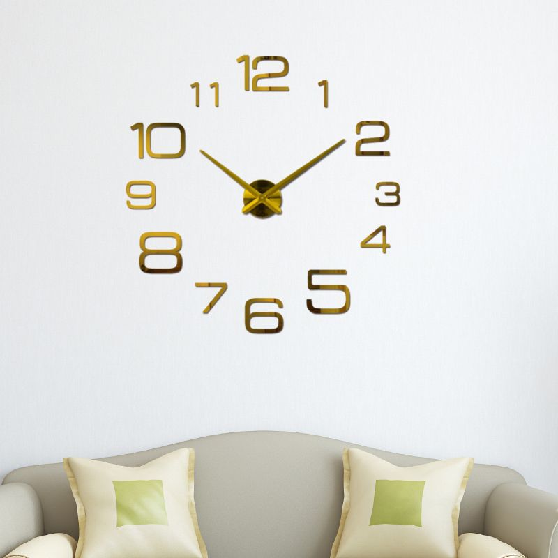 Factory Direct Sales Aliexpress 3D Acrylic Creative Mirror Wall Clock Diy Super Size Eva Mirror Wall Clock details Picture