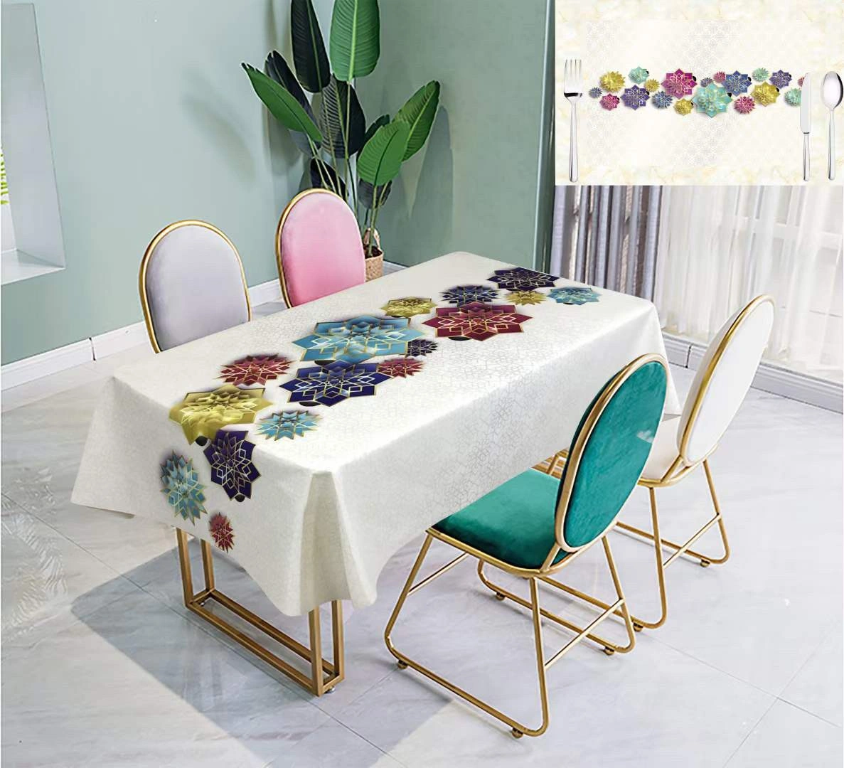 Factory direct sales of 1.37*20 meters cotton fabric new tablecloths, high-end household tablecloths, best-selling tablecloths detail image 4