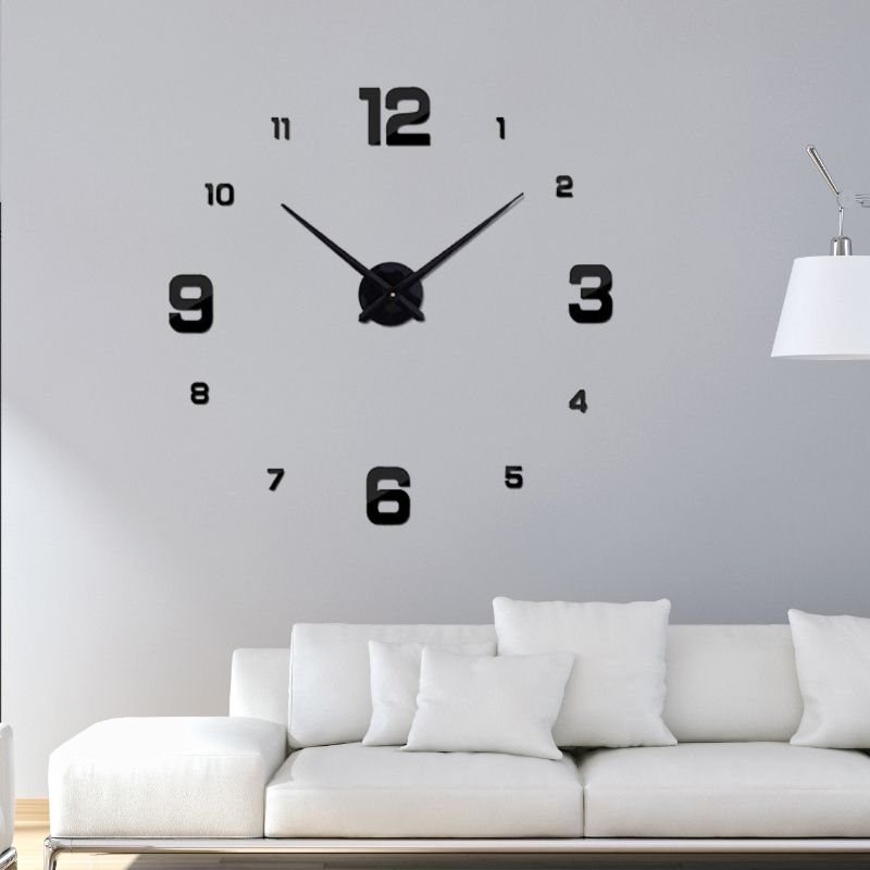 3d wall clock 亚马逊创意亚克力挂钟 diy时钟静音墙贴钟厂家直销