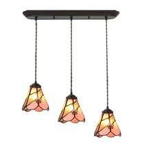 Pendant lamp three-head meal pendant lamp three-dimensional petals handmade Nordic simple colored glass pendant lamp