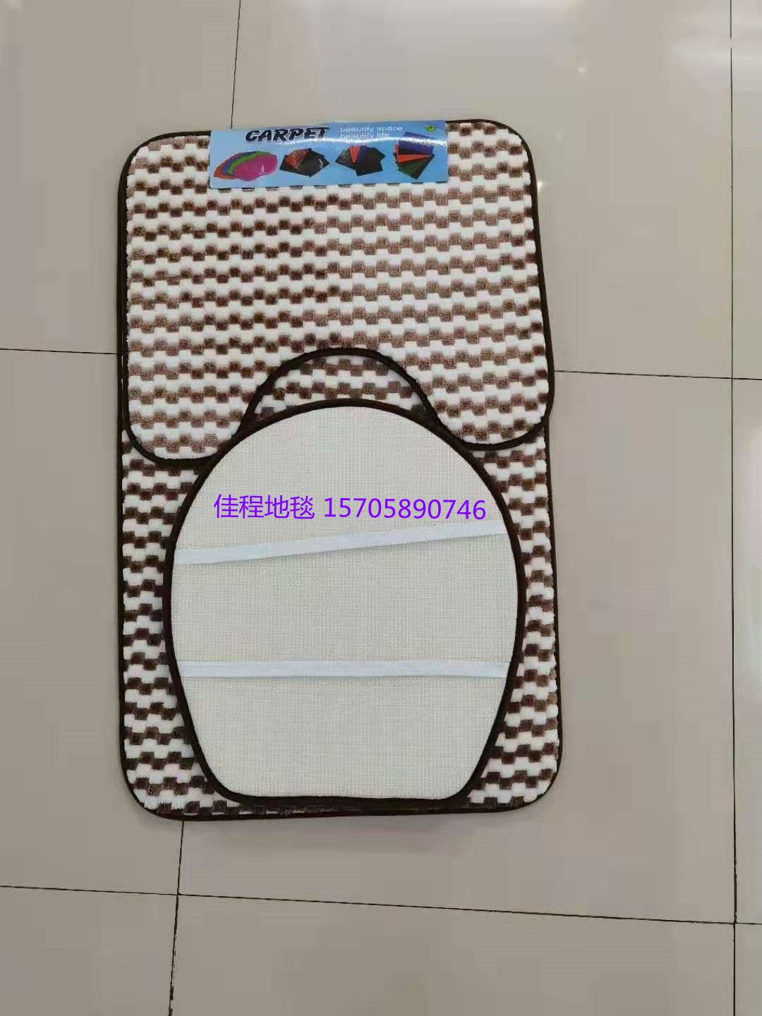 Three-piece set of grid toilet toilet combination mat, grid toilet floor mat, classic grid series floor mat, export combination mat, size 50*80cm series Specification drawing