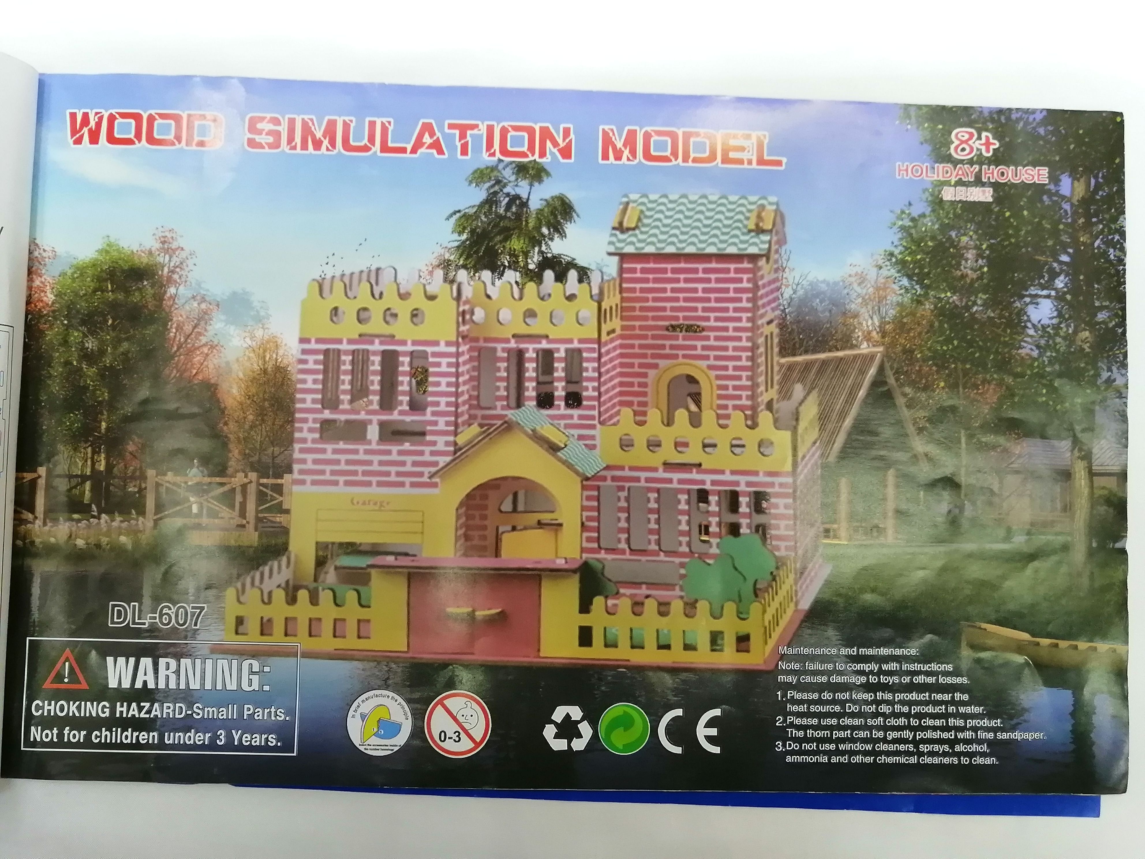 3D wooden jigsaw puzzle simulation house and car models, handcrafted buildings, dinosaur educational toys Specification image