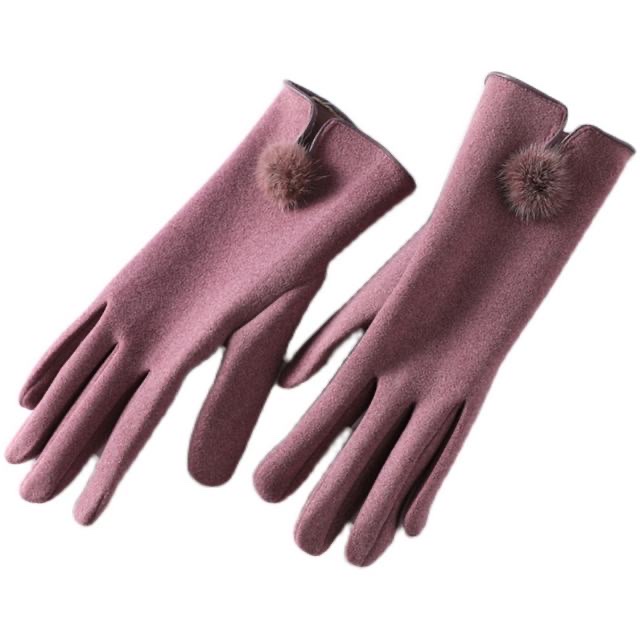 Autumn and winter new full-finger touch screen German velvet heating and fleece warm gloves Item Picture