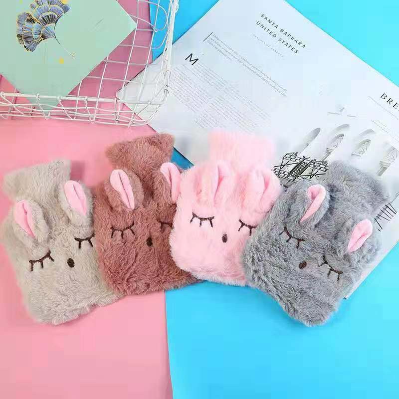 Rabbit Hair Squinting Cartoon Small Filled Water Hot Water Bag
