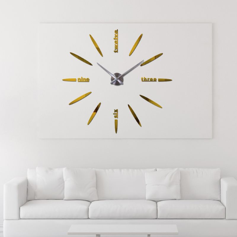 亚马逊热卖爆款客厅创意挂钟亚克力diy clock鐘欧式墙贴装饰时钟产品图