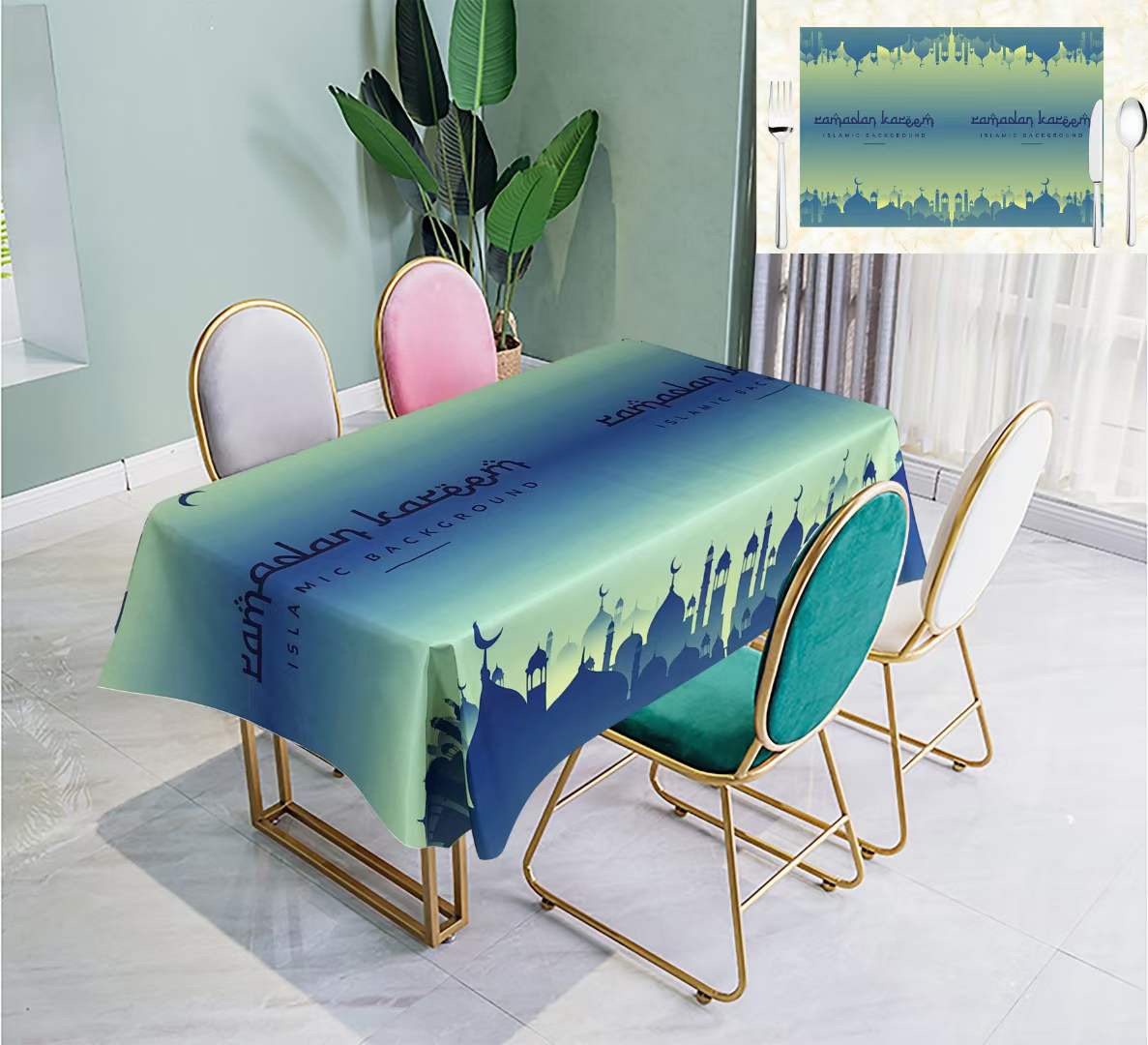 Factory direct sales of new tablecloths, high-end household tablecloths, best-selling tablecloths, Ramadan tablecloths detail image 10