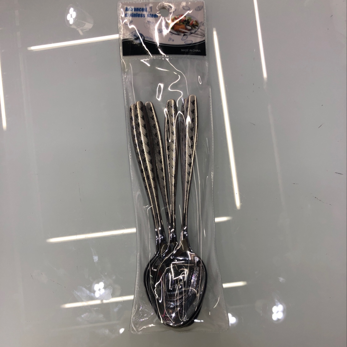 6pc stainless steel laser-engraved spoon
