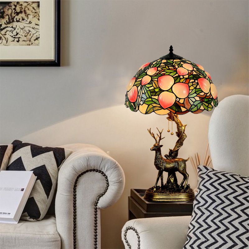 Peach birthday elk Moose decorative study bedside lamp American living room lamp