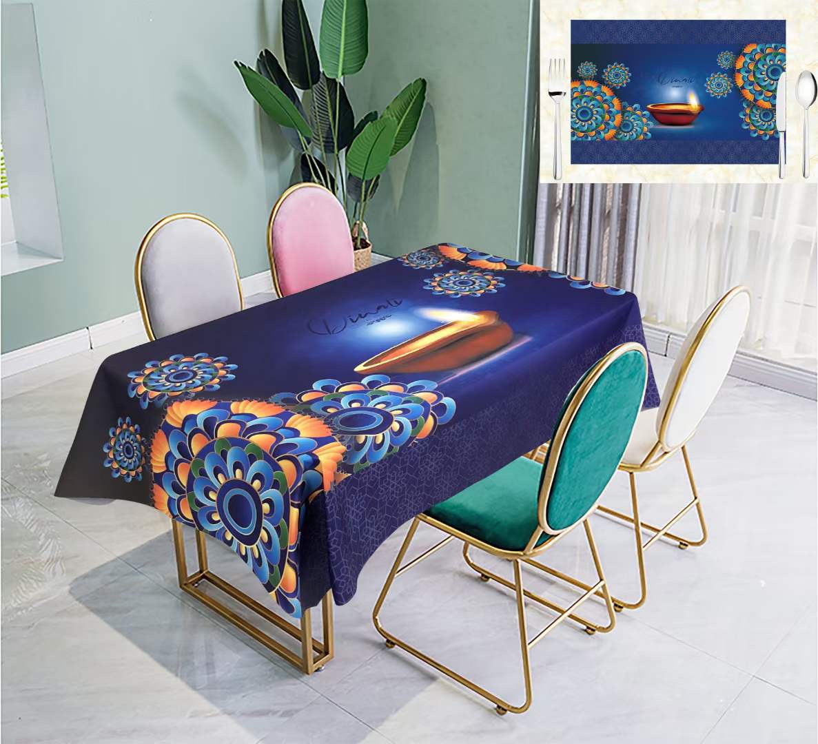 Ramadan cotton tablecloths factory direct sales, new style tablecloths, high-end household tablecloths, best-selling tablecloths detail image 3